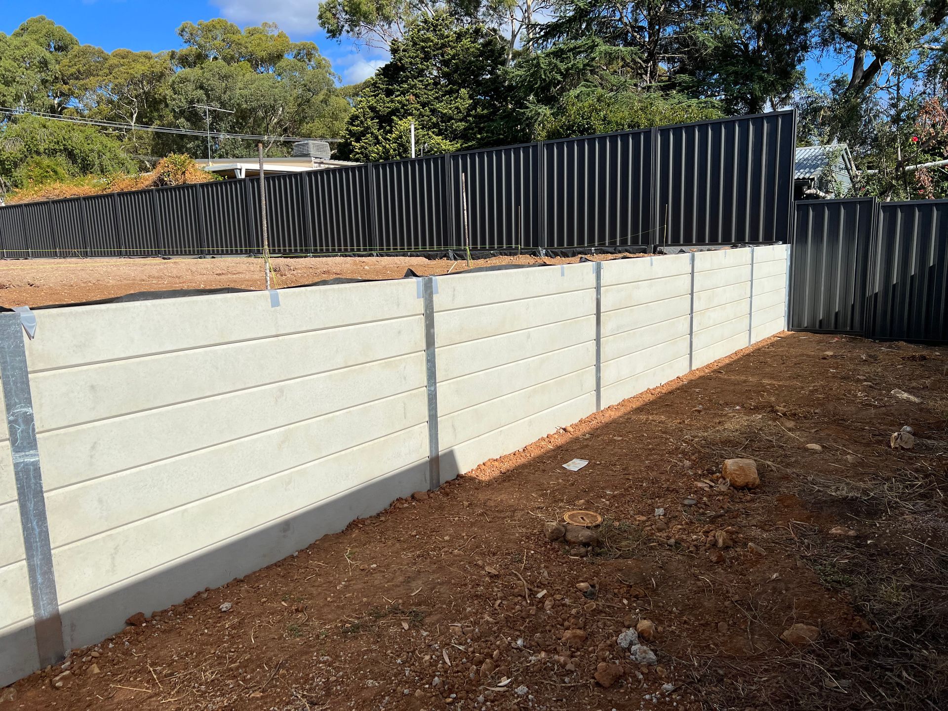 Concrete sleeper retaining walls