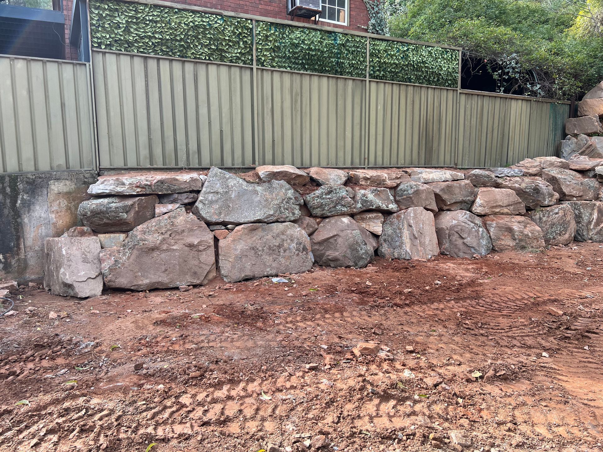 Moss rock retaining walls