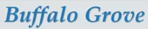 Blue italic text reading “Buffalo Grove” on a white background