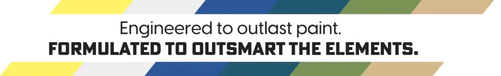 Text banner: “Engineered to outlast point. Formulated to outsmart the elements.”