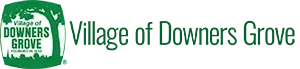 Village of Downers Grove logo with green text and a stylized tree emblem