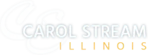 Carol Stream, Illinois logo in light gray and gold text on a white background