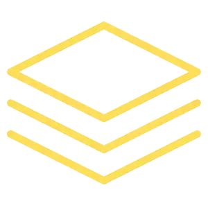 Yellow stacked diamond logo on white background