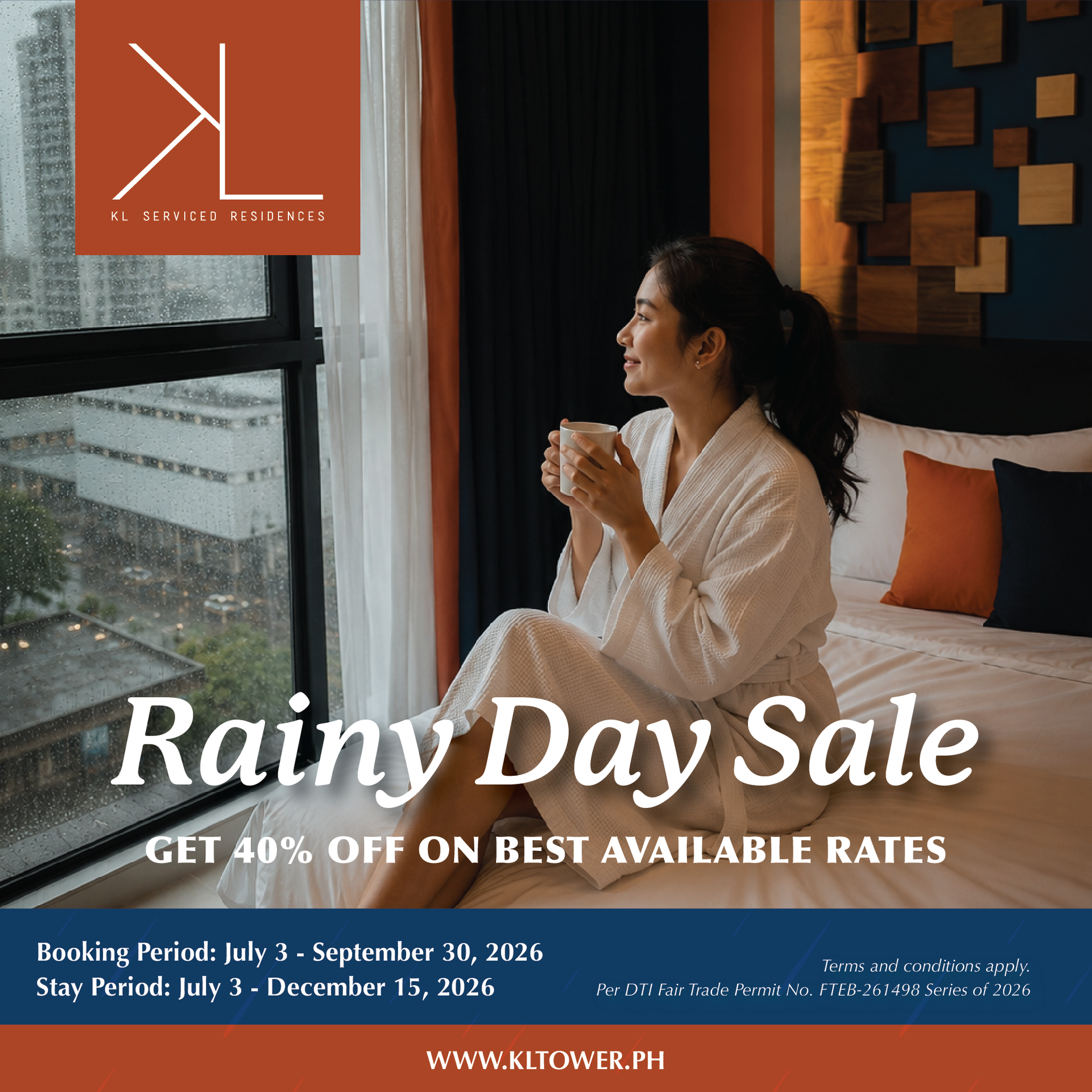Stylish hotel room in Makati with comfortable bed and Limited Time Deal offering 20% off for staycations.