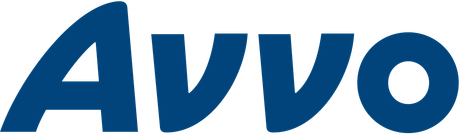 Logo for Avvo, a legal services marketplace, in a blue, handwritten-style font.