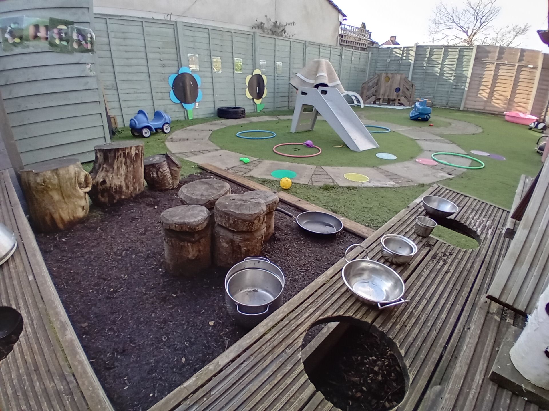 Our babies and toddler garden at our nursery in Chessington.