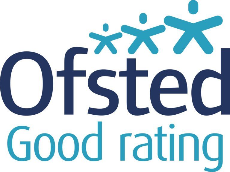 The logo for ofsted good rating is blue and white