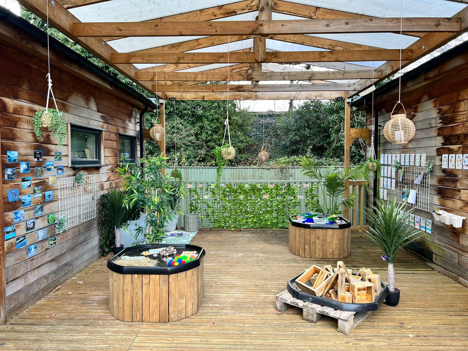 All-weather area in nursery preschool garden