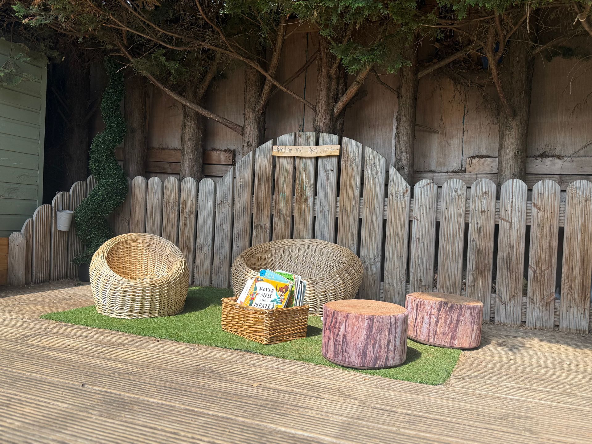 Outdoor reading area