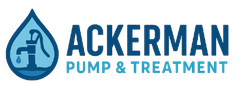 The logo for ackerman pump and treatment shows a water drop and a faucet. The logo for ackerman pump and treatment shows a water drop and a faucet.