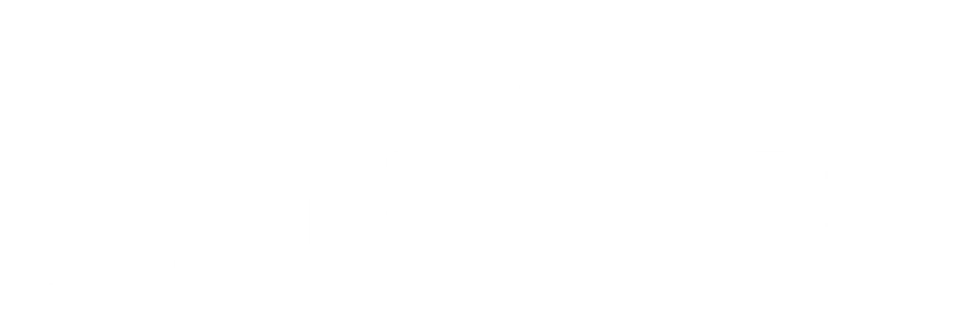 Blank white rectangle with a small blue shape at the top left and a small dark shape at the top right.