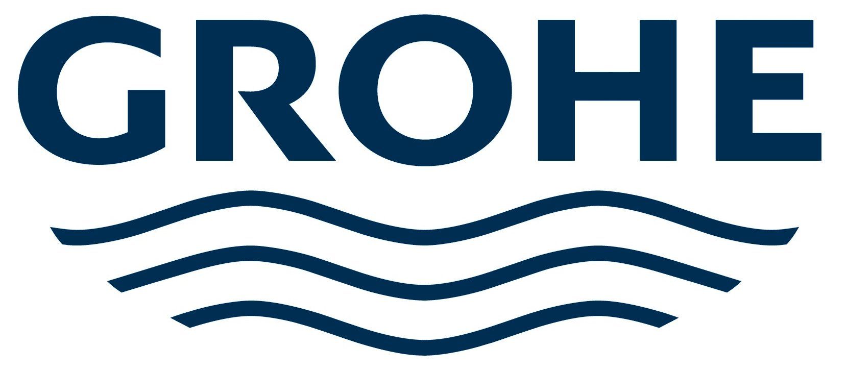 The grohe logo is blue and has waves in it.