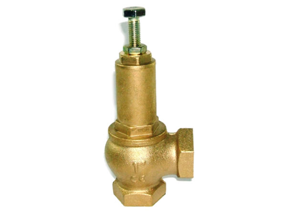 A close up of a brass valve on a white background