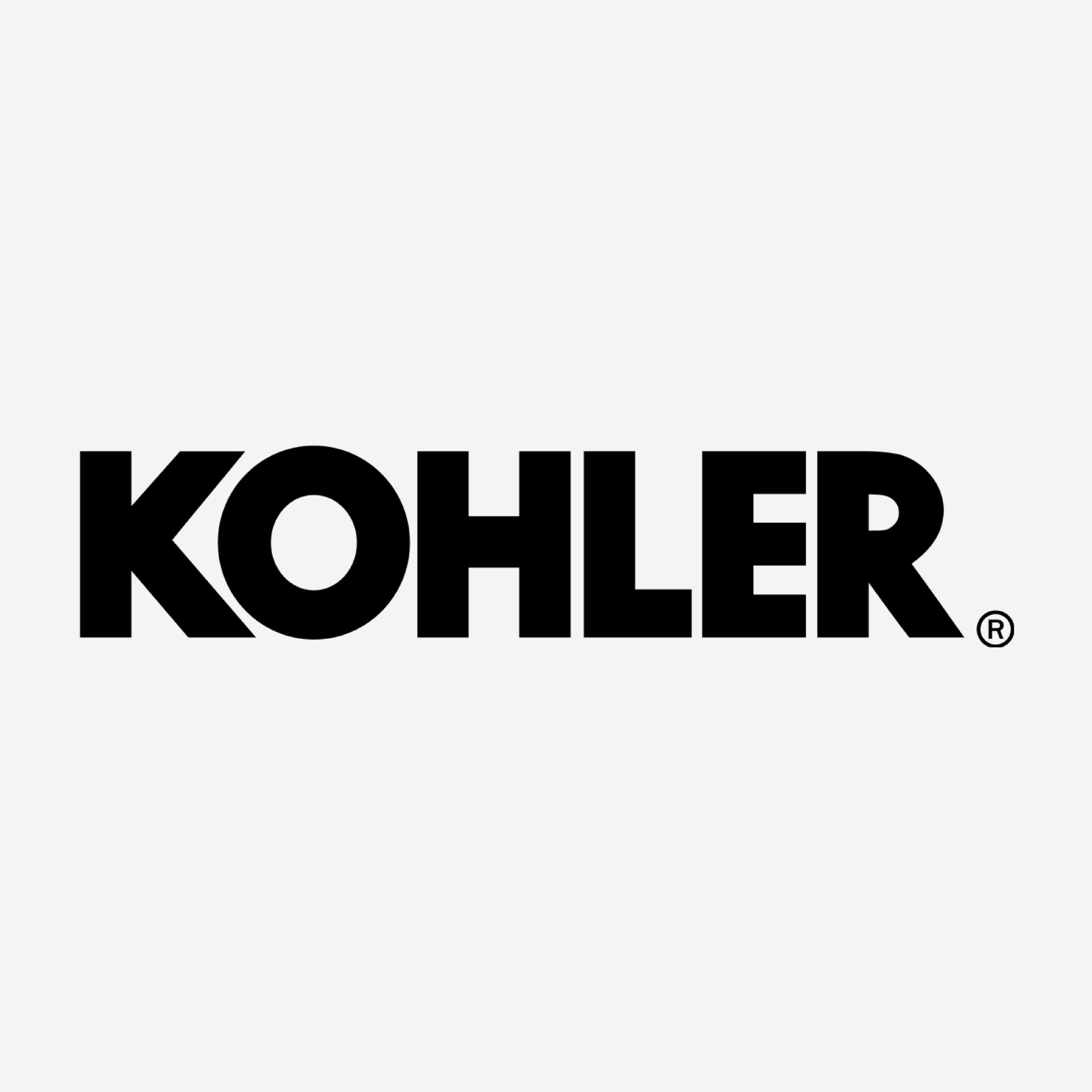 The kohler logo is black and white on a white background.