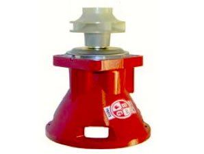 A red item with a white logo on it is sitting on a white surface.