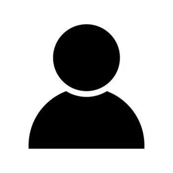 Black generic user avatar icon on a white background