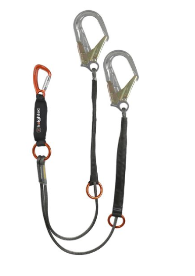 Heightec ELITE twin lanyard – triple action, 1.85m, CE/ANSI, clip back