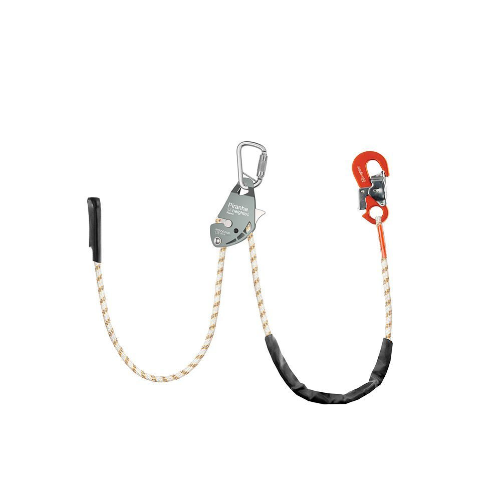 Heightec PIRANHA adjustable lanyard – tri-act, safety hook 2m