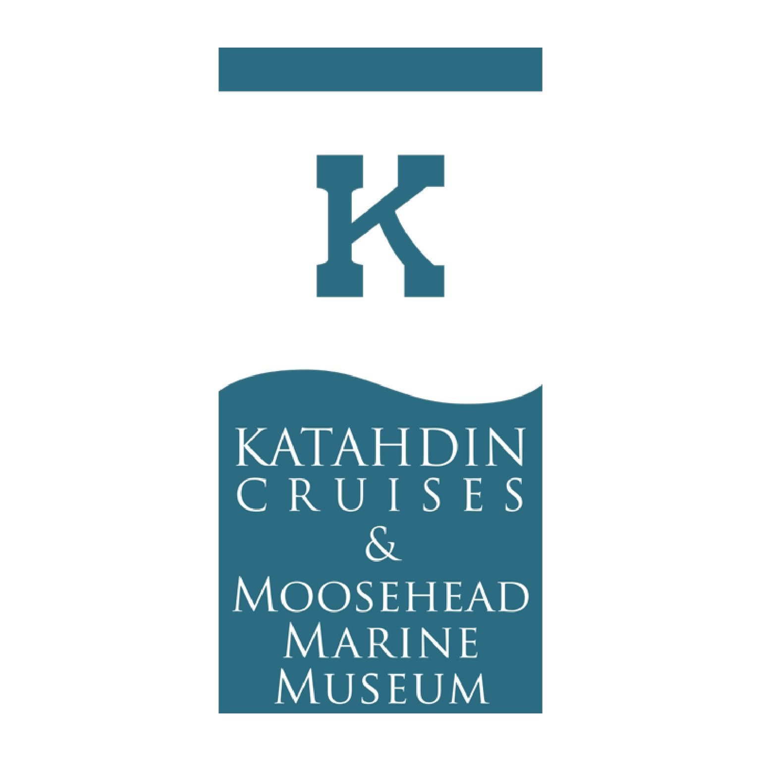A logo for katahdin cruises and moosehead marine museum