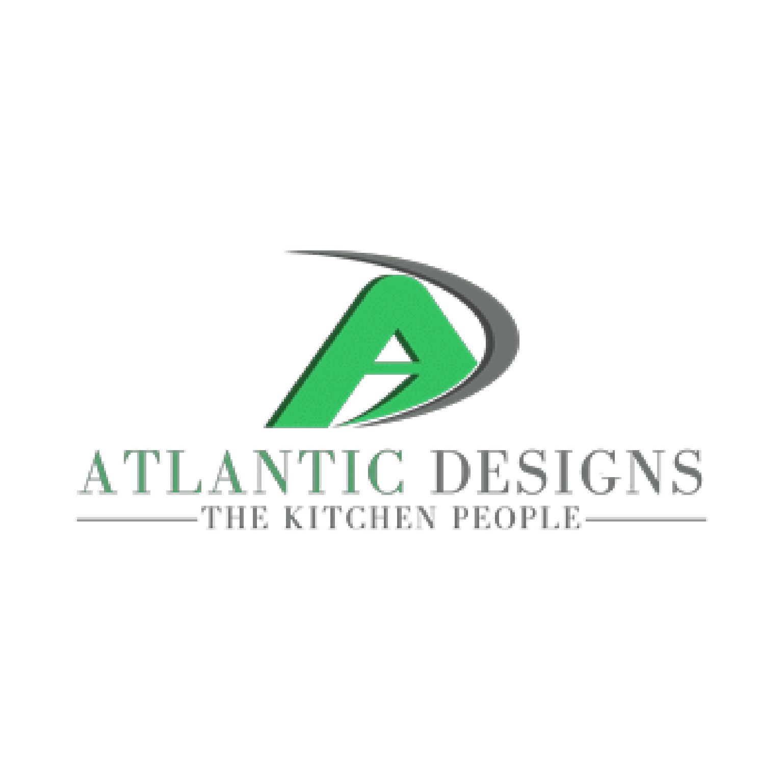 A logo for atlantic designs the kitchen people.