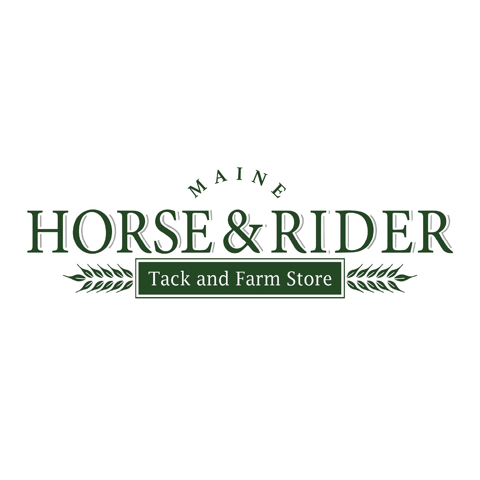 The logo for maine horse & rider tack and farm store.