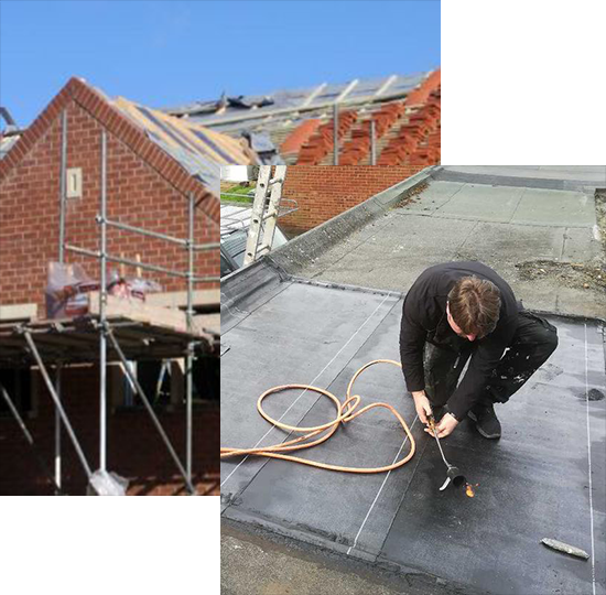Wimbledon roofer repairing flat roof; D&R Roofing new roof installation.