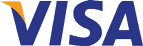 a close up of a visa logo on a white background .