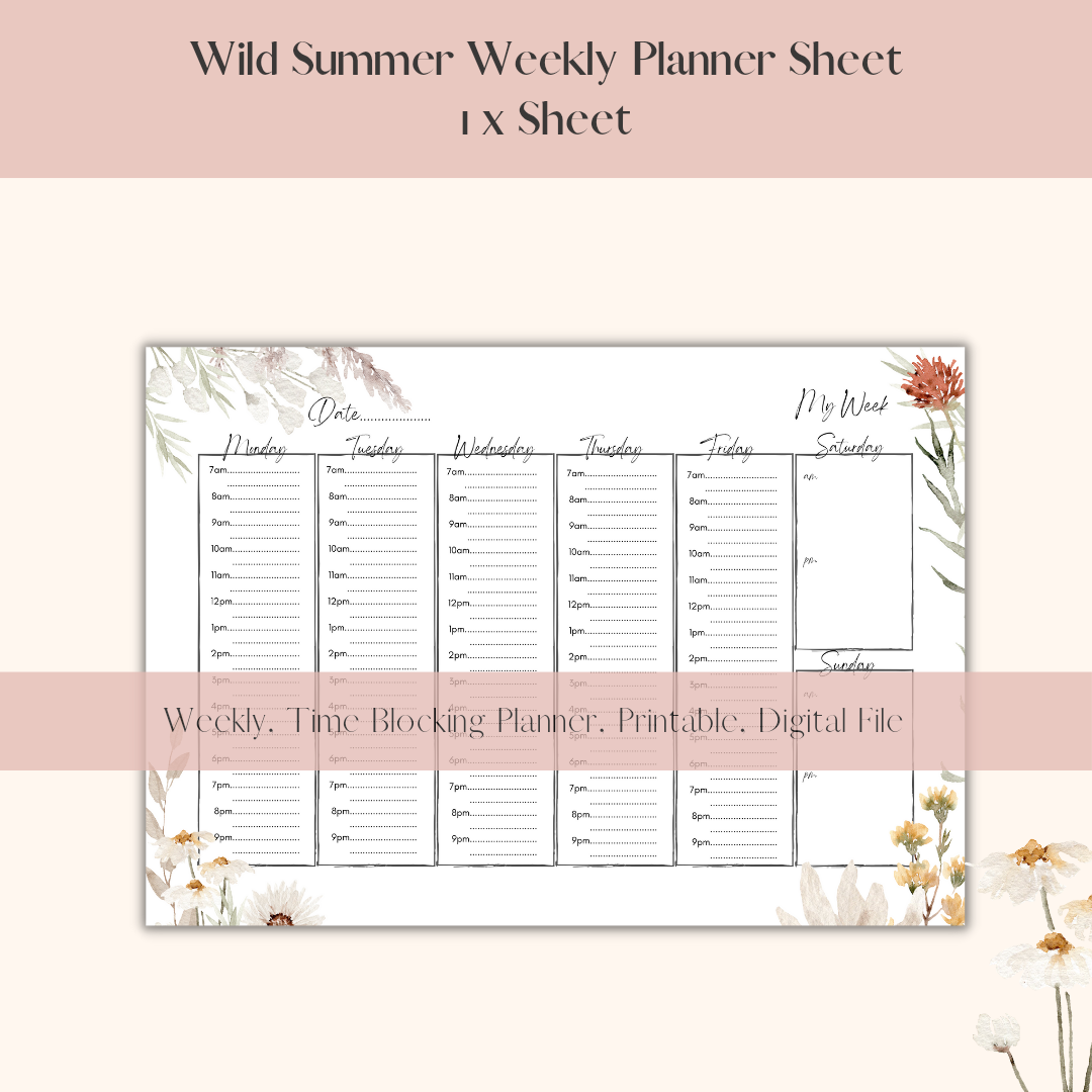 Wild Summer Weekly Planner