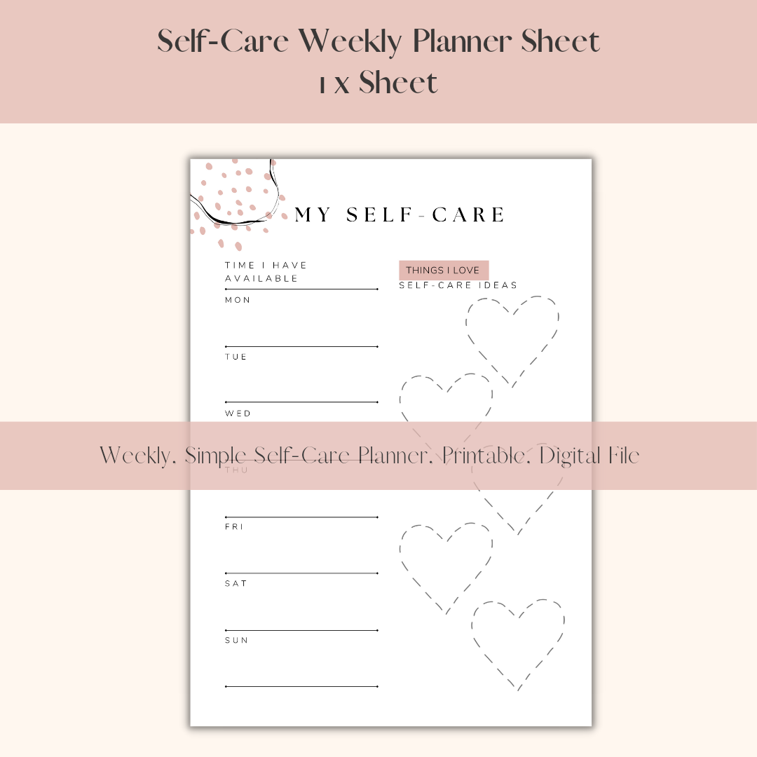 Self-Care Weekly Planner Sheet