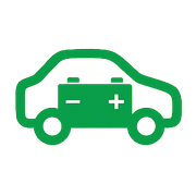 icona batteria auto colore verde
