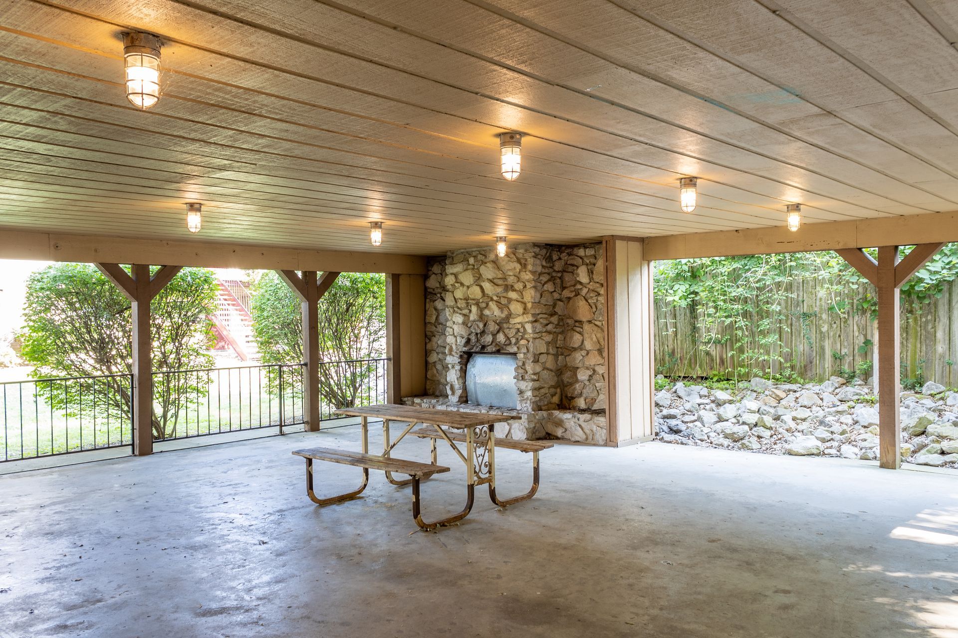 fireplace area