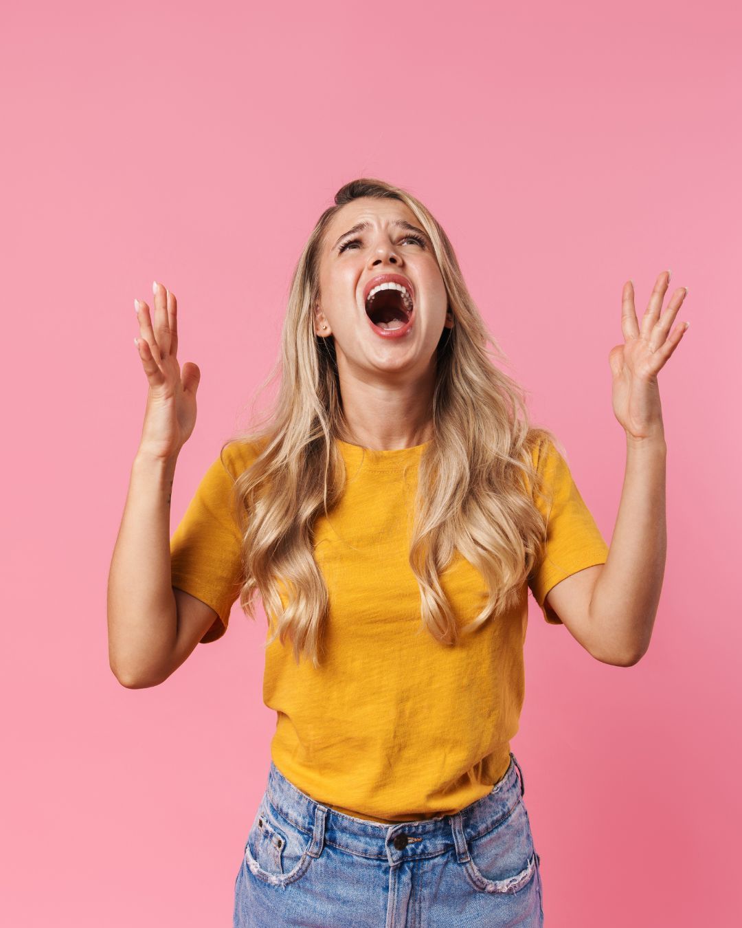 women screaming and frustrated