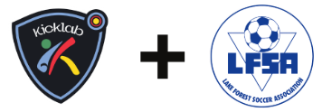 Kickclub and LFSA logos separated by a plus sign on a white background