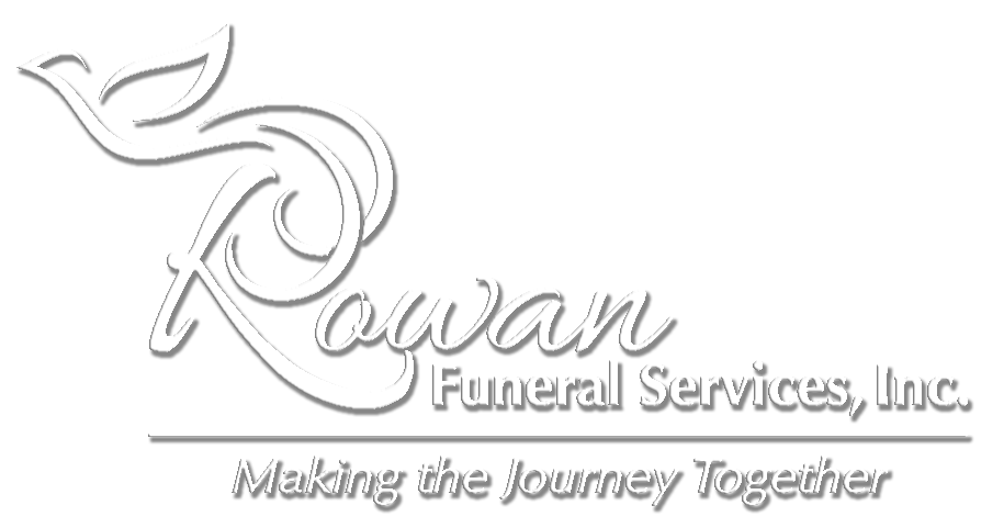 Logo for Rowan Funeral Services, Inc. with a dove and the slogan “Making the Journey Together”