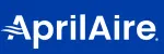 AprilAire logo on a blue background. The white text reads 
