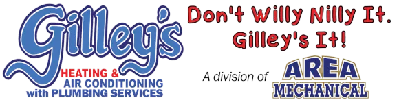 Gilley's Heating & Air Conditioning logo with tagline, 