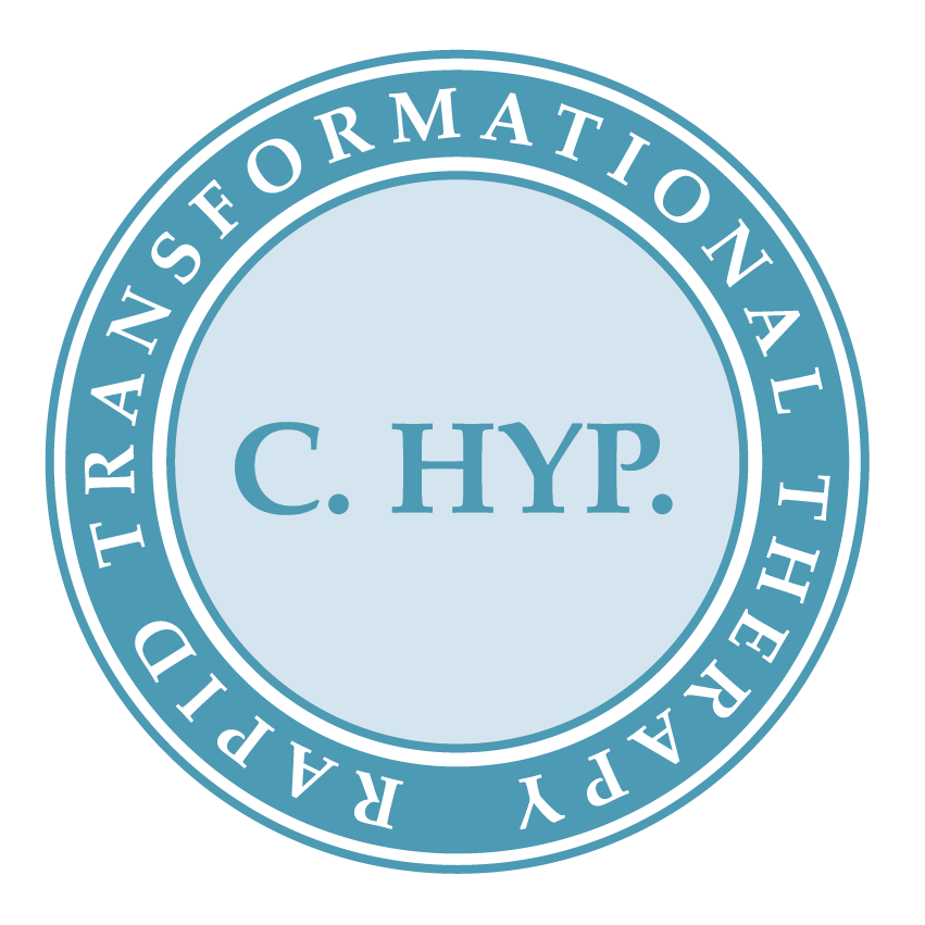 Circular blue seal logo reading “C.HYP.” with “Rapid Transformational Therapy” around the edge