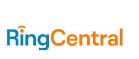 A blue and orange logo for ring central