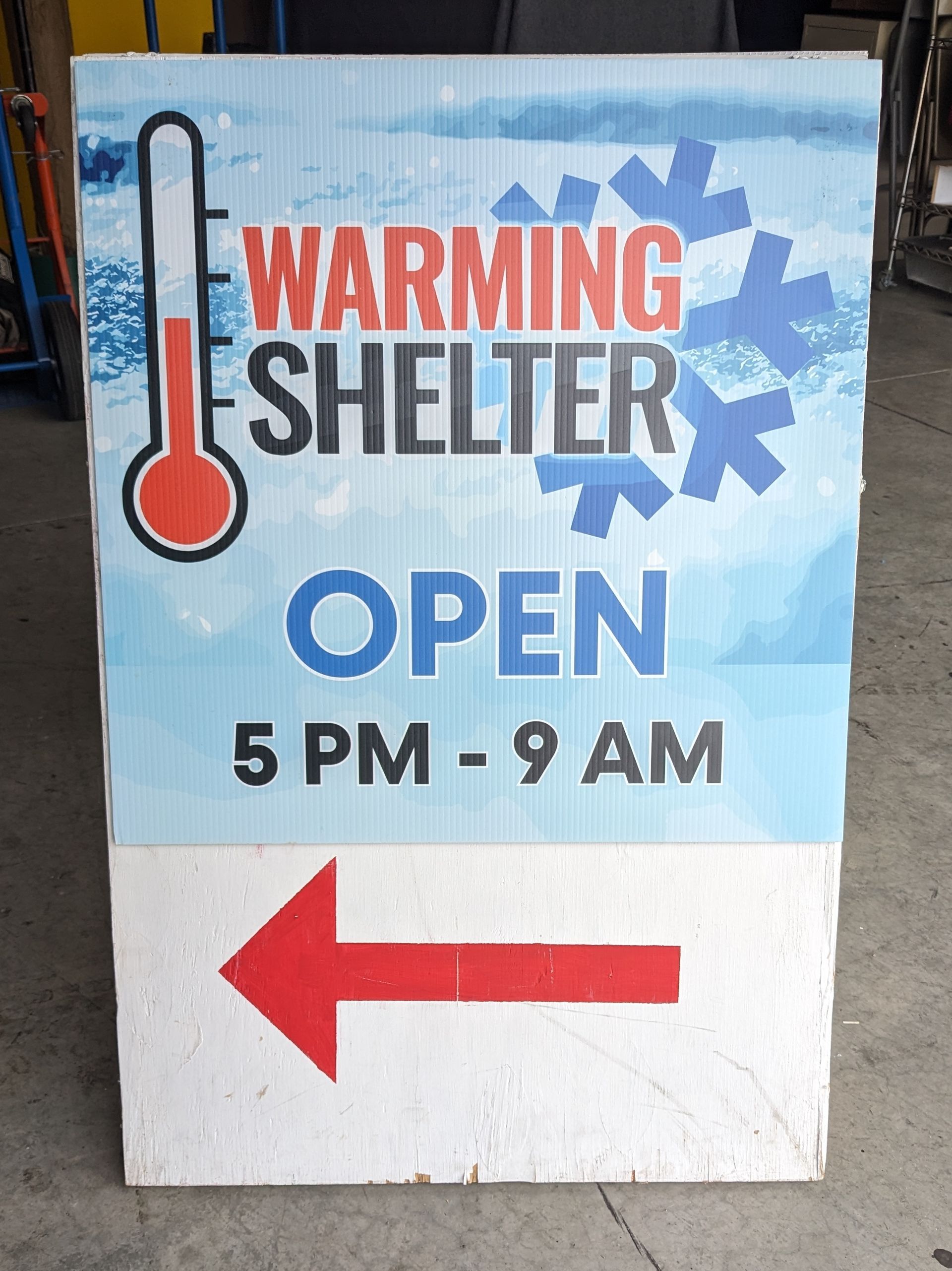 Warming Shelter Sign