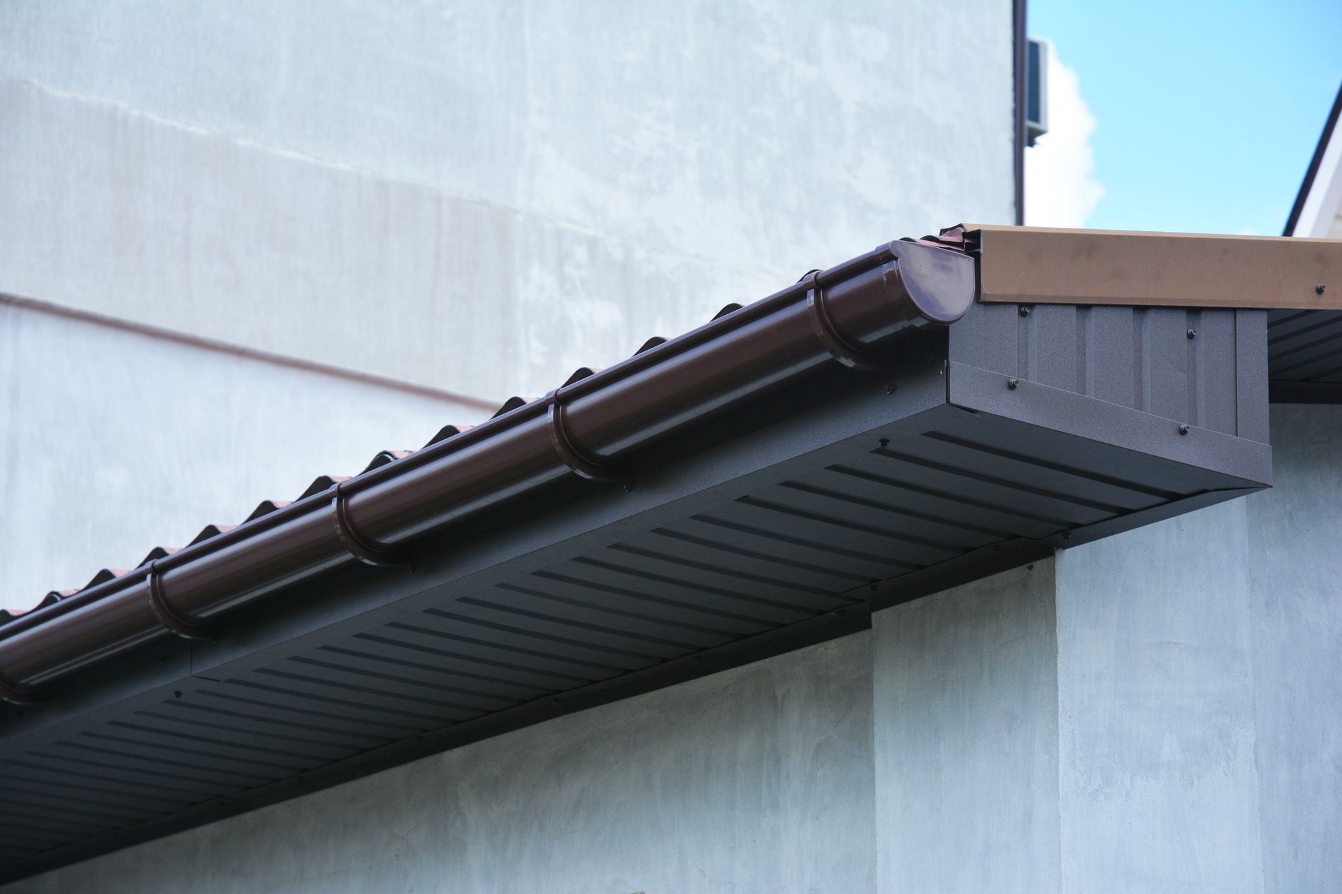 Beautiful Dark Roof Gutters