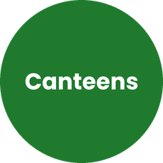 Green circular sign with the word βCanteensβ in white text.