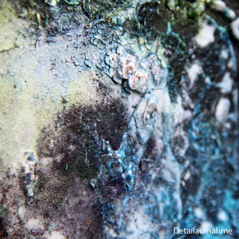 Gemälde „Natur-Strukturen I“ Maße: 30 x 30 cm, 4,5 cm Tiefe  Material: Künstler-Acrylfarben, Marmormehl, Rost, Patina, Pigmente, Firnis  Malgrund: Leinwand auf Keilrahmen