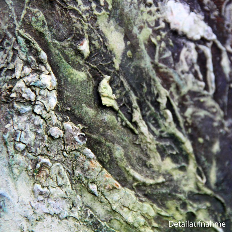 Gemälde „Natur-Strukturen I“ Maße: 30 x 30 cm, 4,5 cm Tiefe  Material: Künstler-Acrylfarben, Marmormehl, Rost, Patina, Pigmente, Firnis  Malgrund: Leinwand auf Keilrahmen