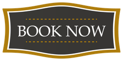 Gold and brown “BOOK NOW” button with white text and dotted accents
