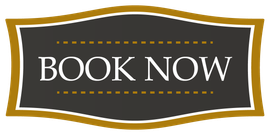 Gold and brown “BOOK NOW” button with white text and dotted accents
