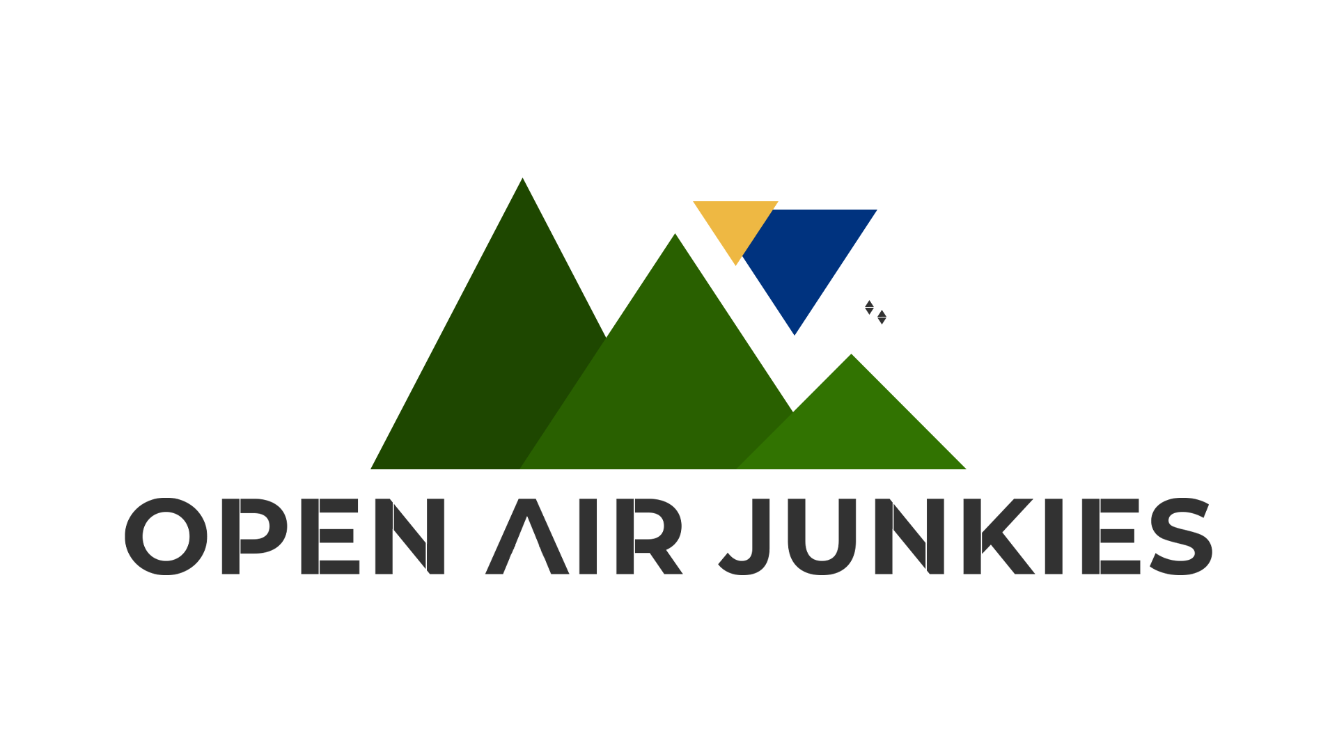 The logo for open air junkies shows a mountain with a bird flying over it.