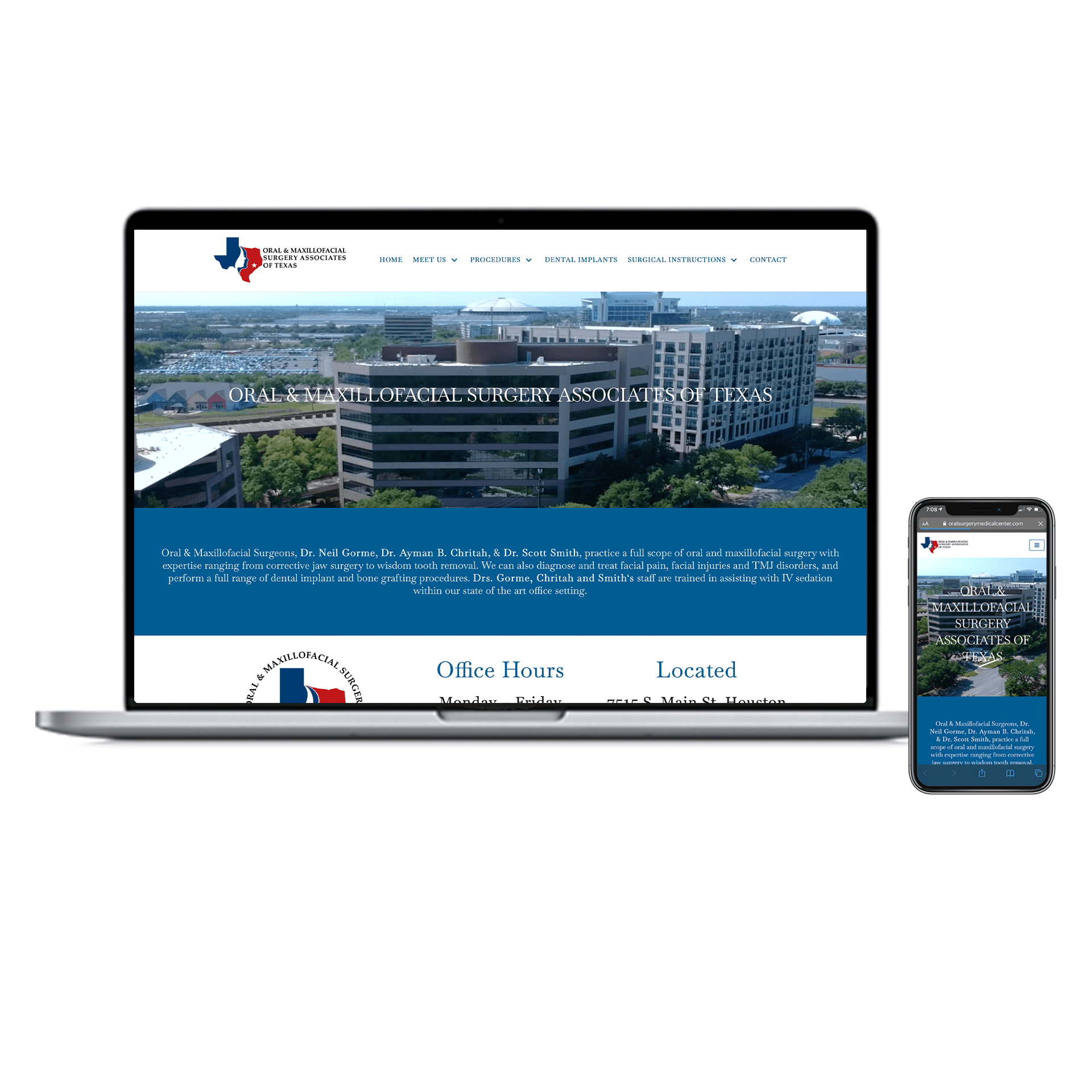 web design on computer and phone