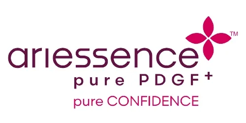 Logo for Ariessence PDGF+ , used for  skin and under-eye rejuvenation by Monaco MedSpa, Miami, FL.