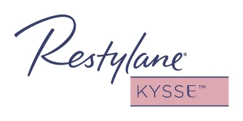 A logo for restylane kysse is shown on a white background. Link to Lip Fillers.