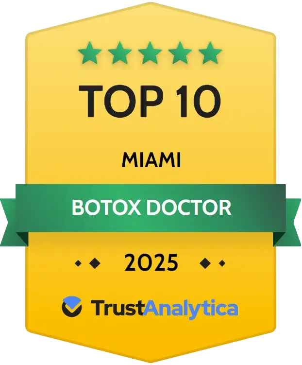 award badge for best Botox doctor in Miami, FL in 2025 for Dr. Jeannette Barrueta in Miami, FL